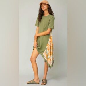 Anthropologie TINY Sage Green Giulia Contrast Tee Dress Size Medium